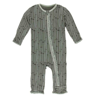 Print Muffin Ruffle Coverall with Zipper - Succulent Bamboo Baby & Toddler Sleepwear