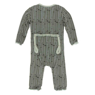 Print Muffin Ruffle Coverall with Zipper - Succulent Bamboo Baby & Toddler Sleepwear