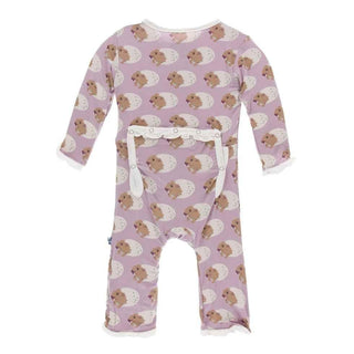 Print Bamboo Muffin Ruffle Coverall with Zipper - Sweet Pea Diictodon Baby & Toddler Sleepwear