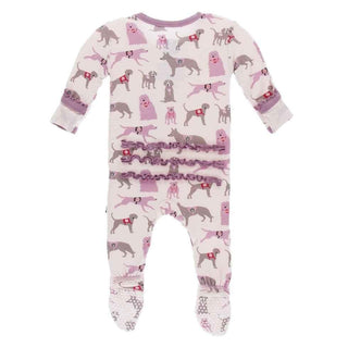 Print Bamboo Muffin Ruffle Footie with Zipper - Macaroon Canine First Responders Baby & Toddler Sleepwear