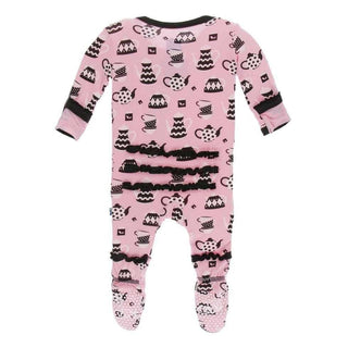 Print Bamboo Muffin Ruffle Footie with Zipper - Teatime Baby & Toddler Sleepwear