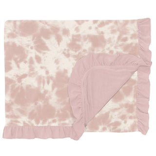 Print Bamboo Ruffle Double Layer Throw Blanket - Baby Rose Tie Dye Swaddling & Receiving Blankets