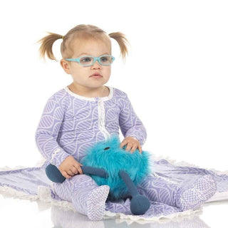 Print Bamboo Ruffle Stroller Blanket - Dusty Sky Astronaut, One Size Swaddling & Receiving Blankets