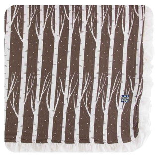 Print Bamboo Ruffle Toddler Blanket - Falcon Snow, One Size Swaddling & Receiving Blankets
