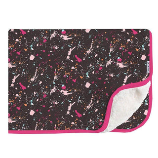 Print Bamboo Sherpa-Lined Throw Blanket - Calypso Splatter Paint Swaddling & Receiving Blankets