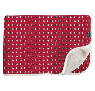 Print Bamboo Sherpa-Lined Toddler Blanket, Crimson Penguins - One Size Swaddling & Receiving Blankets