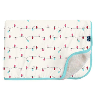 Print Bamboo Sherpa-Lined Toddler Blanket, Natural Holiday Lights - One Size (WCA22) Swaddling & Receiving Blankets
