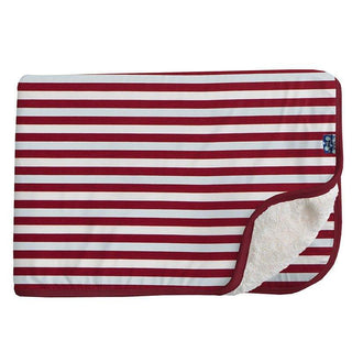 Print Bamboo Sherpa-Lined Toddler Blanket - Playground Stripe - One Size Swaddling & Receiving Blankets