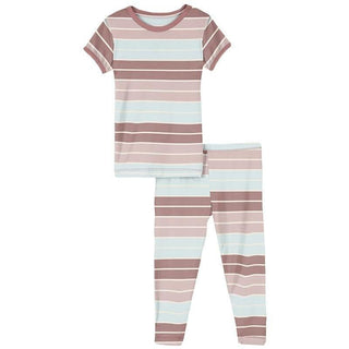 Print Bamboo Short Sleeve Pajama Set - Active Stripe Baby & Toddler Sleepwear