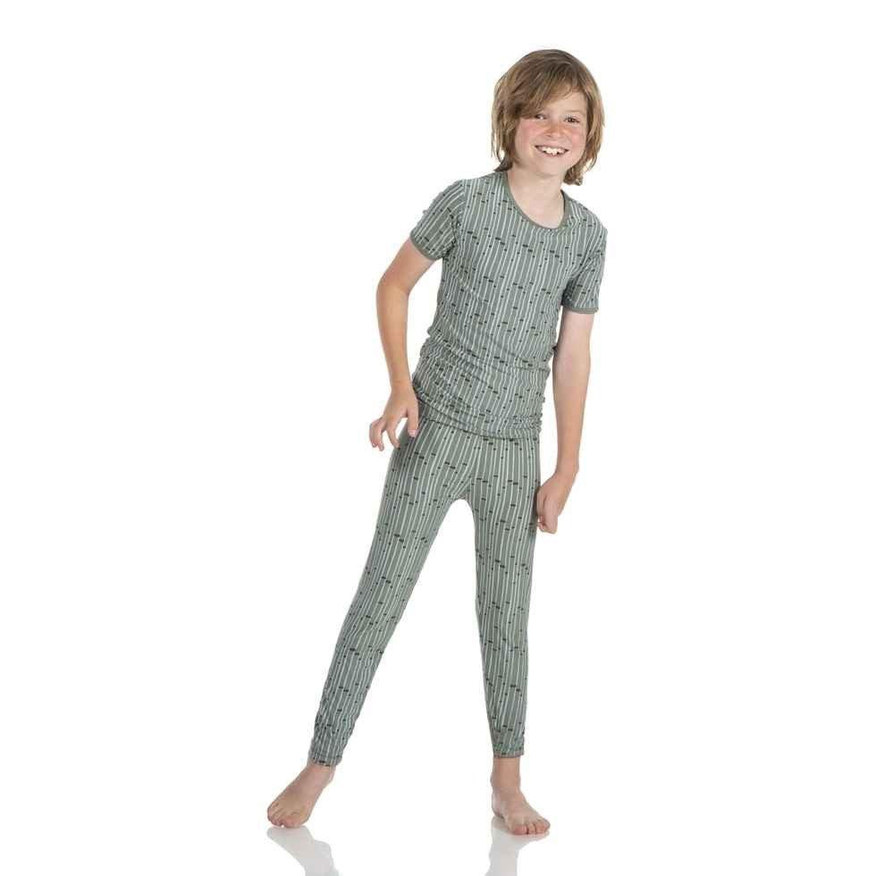 succulent pajamas KicKee Pants Short Sleeve Pajama Set Succulent Bamboo 5 Kids
