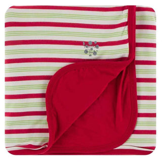 Print Bamboo Stroller Blanket - Candy Cane Stripe, One Size Swaddling & Receiving Blankets