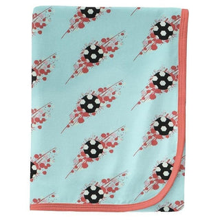Print Bamboo Swaddling Blanket - Summer Sky Soccer Splash, One Size Swaddling Blankets