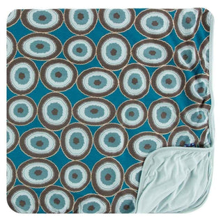 Print Bamboo Toddler Blanket - Heritage Blue Agate Slices, One Size Swaddling & Receiving Blankets