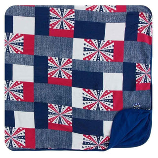 Print Bamboo Toddler Blanket - Patchwork, One Size Swaddling & Receiving Blankets