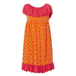 Print Bamboo Villa Dress - Nectarine Leaf Lattice Baby & Toddler Dresses