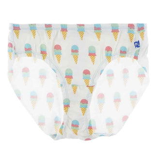 Women's Print Bamboo Underwear, Natural Ice Cream Underwear