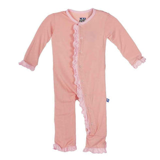 Ruffle Coverall, Blush with Lotus Baby & Toddler Sleepwear