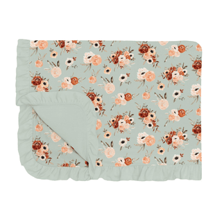 Bamboo Ruffle Toddler Blanket - Aloe Fall FloralKicKee PantsSize: One Size