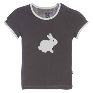 Bamboo Short Sleeve Applique Tee, Stone Bunny Baby & Toddler Tops