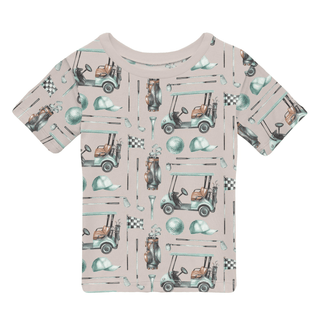Bamboo Short Sleeve Crew Neck Tee Shirt - Latte Golf Baby & Toddler Tops KicKee Pants Size: 2T