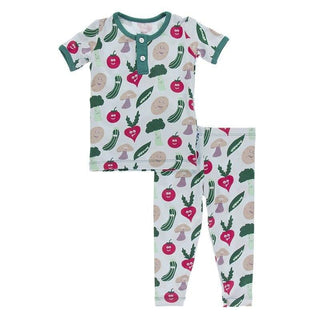 Kickee Pants Illusion Blue Happy Veggies