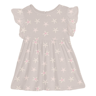 Bamboo Short Sleeve Lola Swing Dress - Latte Starfish KicKee Pants Size: 2T