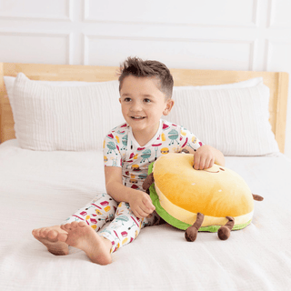 Bamboo Short Sleeve Pajama Set - Natural BBQ Baby & Toddler Sleepwear KicKee Pants Size: 2T
