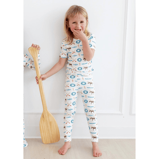 Kickee Pants Short Sleeve Pajama Set - Natural Lake Life | Baby Riddle