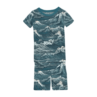Bamboo Short Sleeve Pajama Set with Shorts - Oceanic KicKee Pants Size: 2T