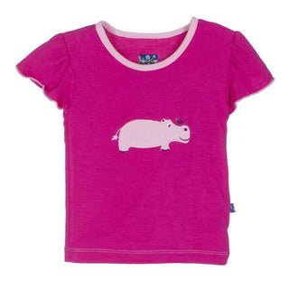 Bamboo Short Sleeve Puff Tee, Calypso Hippo Baby & Toddler Tops