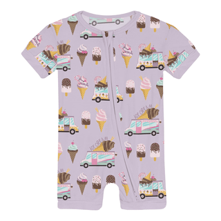Kickee Pants Shorty Sleeper with Zipper - Thistle Ice Cream Truck