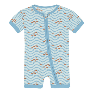 Bamboo Shorty Sleeper with Zipper - Fresh Air Little FishyKicKee PantsSize: 0-3 Months