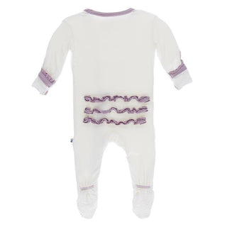 Solid Bamboo Classic Ruffle Coverall with Zipper - Natural with Sweet Pea Baby & Toddler Sleepwear