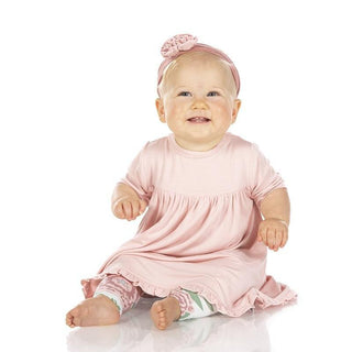 Solid Bamboo Classic Short Sleeve Swing Dress - Baby Rose (SP21) Baby & Toddler Dresses