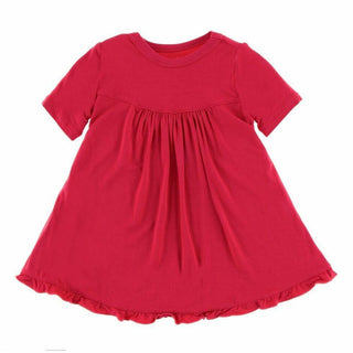 Solid Bamboo Classic Short Sleeve Swing Dress, Flag Red Baby & Toddler Dresses