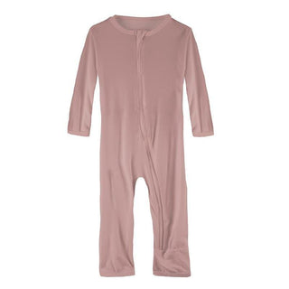 Solid Bamboo Coverall with Zipper - Antique Pink (SP21) Baby & Toddler Sleepwear