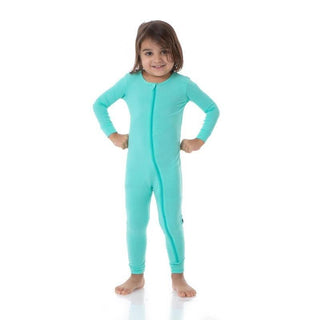 Solid Bamboo Coverall with Zipper - Glass (TBD22) Baby & Toddler Sleepwear