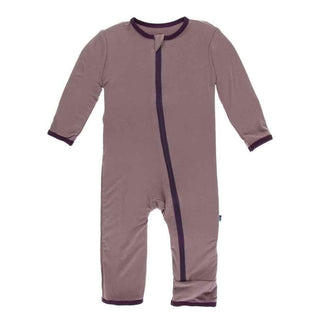 Solid Bamboo Coverall with Zipper - Raisin with Wine Grapes Baby & Toddler Sleepwear