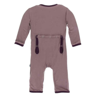 Solid Bamboo Coverall with Zipper - Raisin with Wine Grapes Baby & Toddler Sleepwear