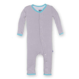 Solid Bamboo Fitted Coverall - Feather with Confetti Baby & Toddler Sleepwear