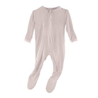 Solid Bamboo Footie with Zipper - Baby Rose (SP21) Baby & Toddler Sleepwear