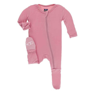 Solid Bamboo Footie with Zipper - Desert Rose Baby & Toddler Sleepwear