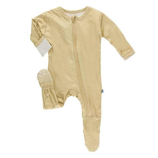 Solid Bamboo Footie with Zipper EH - Rich Gold Baby & Toddler Sleepwear