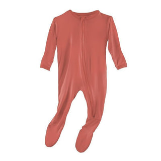 Solid Bamboo Footie with Zipper - English Rose (SP21) Baby & Toddler Sleepwear