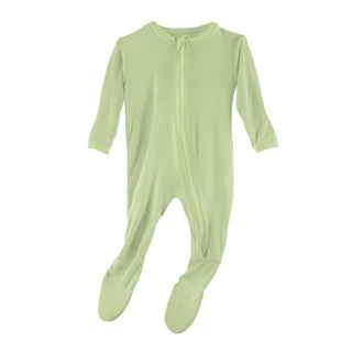 Solid Bamboo Footie with Zipper - Field Green (SP21) Baby & Toddler Sleepwear