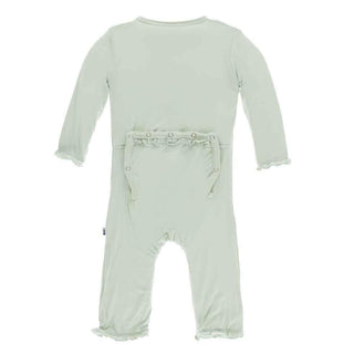 Solid Bamboo Layette Classic Ruffle Coverall with Zipper - Aloe Baby & Toddler Sleepwear