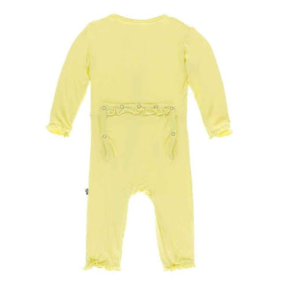 Solid Bamboo Layette Classic Ruffle Coverall with Zipper - Lime Blossom Baby & Toddler Sleepwear