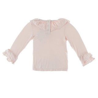 Solid Bamboo Long Sleeve Kimono Double Ruffle Outfit Set - Macaroon Baby & Toddler Outfits