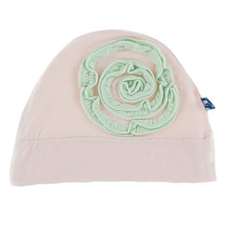 Solid Bamboo Ruffle Flower Hat - Macaroon with Pistachio Baby & Toddler Hats