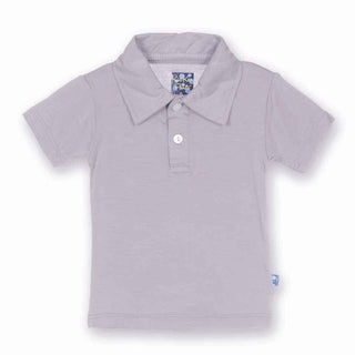 Solid Bamboo Short Sleeve Polo Shirt, Feather Baby & Toddler Tops